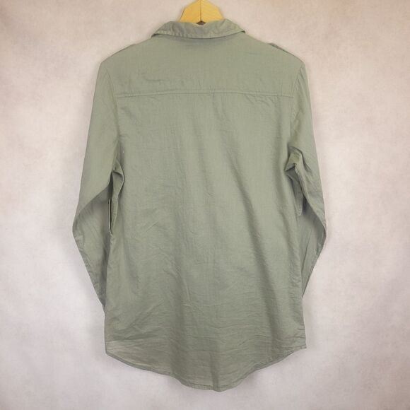 Rubbish Grayish Green Light Weight Long Sleeve Button Down Shirt Size Med - Picture 3 of 7
